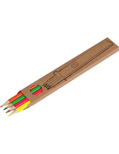 Ξυλομπογιές σετ 4 τμχ σε νέον χρώματα