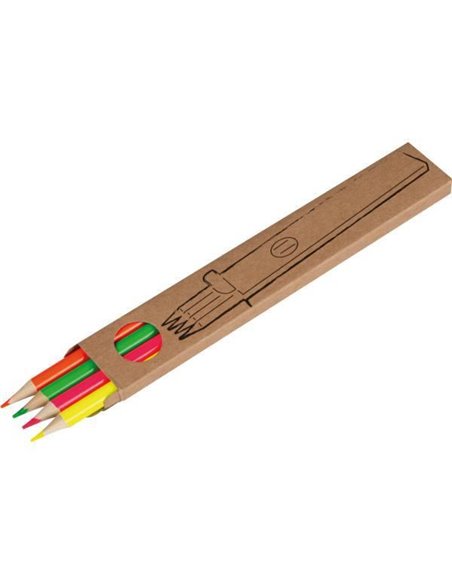 Ξυλομπογιές σετ 4 τμχ σε νέον χρώματα