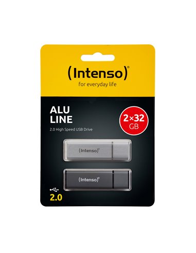 USB Stick Intenso 2 x 32 GB Alu Line Double Pack Antracite - Silver - 3521480