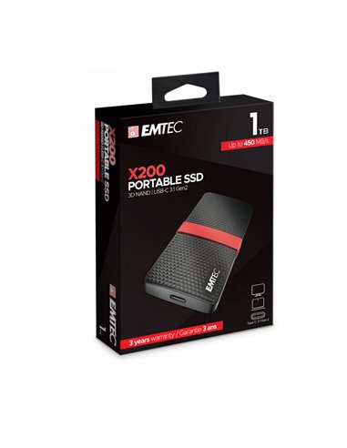 Emtec Εξωτερικός Σκληρός Δίσκος SSD 3.1Gen1 X200 1TB Portable