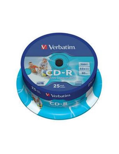 CD-R VERBATIM 43439 AZO 700MB 52X WIDE PRINT SURF ID