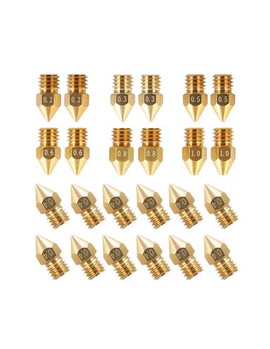 Creality MK8 Nozzles Package 24PCS 0.2mm, 0.3mm, 0.4mm, 0.5mm, 0.6mm, 0.8mm, 1.0mm - 4007010004