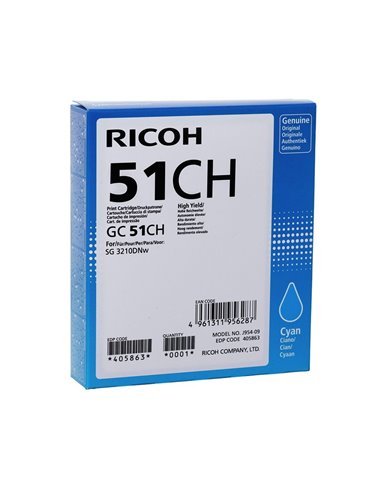 Toner Ricoh GC51CH  Cyan  2.5k