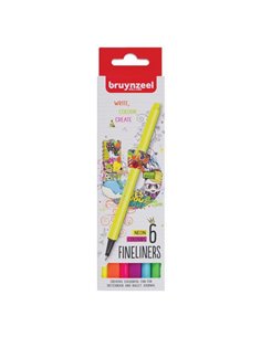 Bruynzeel College σετ 6 μαρκαδοράκια νέον χρώματα