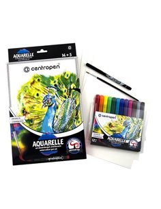 Centropen σετ ακουαρέλας με υφή πινέλου 12χρώμ.