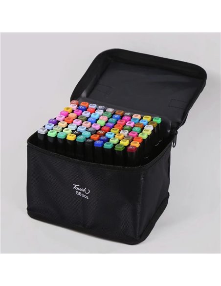 Μαρκαδόροι αλκοόλης διπλής γραφής 80 χρώματα