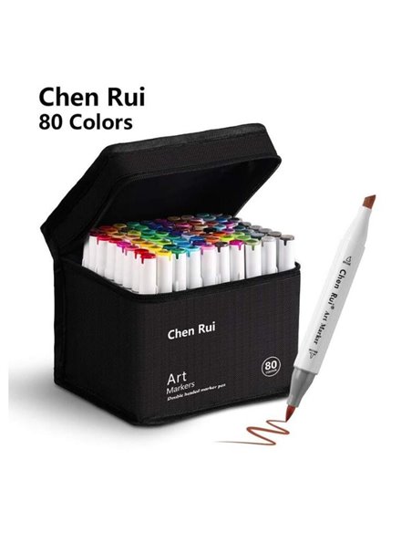 Alcohol Markers διπλής μύτης σετ 80 τεμ.