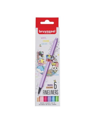 Bruynzeel College σετ 6 μαρκαδοράκια παστέλ χρώματα