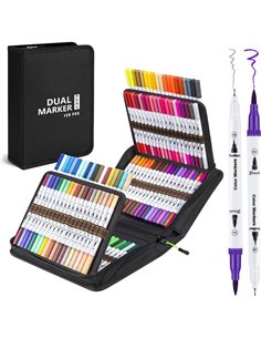 Μαρκαδόροι αλκοόλης διπλής μύτης σετ 120τμχ.