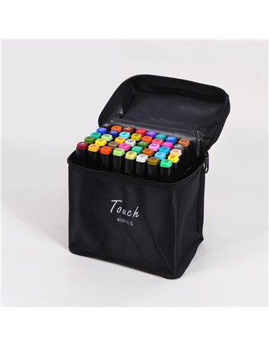 Μαρκαδόροι αλκοόλης διπλής γραφής 40 χρώματα