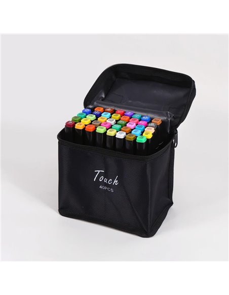 Μαρκαδόροι αλκοόλης διπλής γραφής 40 χρώματα