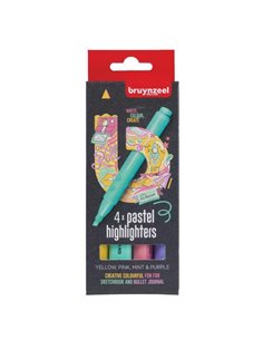 Μαρκαδόροι φωσφορούχοι Bruynzeel College pastel σετ 4τμχ.