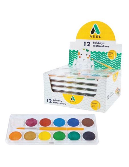 Adel νερομπογιές με 12 χρώματα