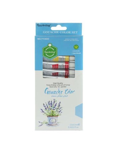 Gouache τέμπερα 12τεμαχίων 12ml