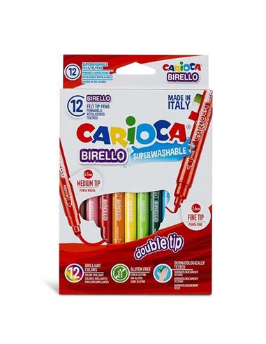 Carioca Birello μαρκαδόροι διπλής γραφής 12 χρωμάτων
