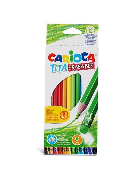 Carioca Tita erasable ξυλομπογιές 12 χρωμάτων