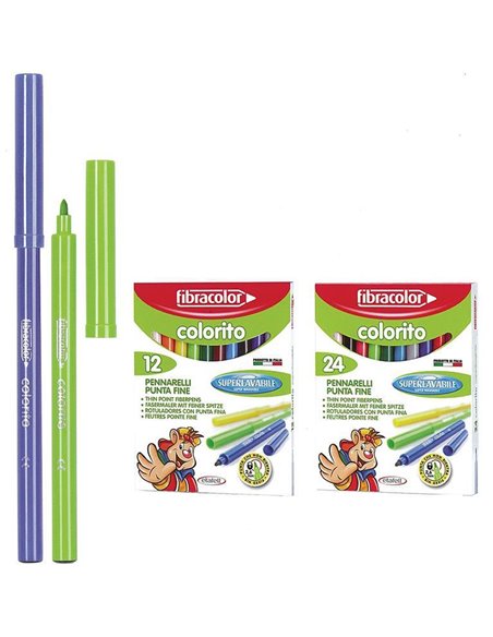 Fibracolor μαρκαδόροι με λεπτή μύτη Colorito 24χρώμ.