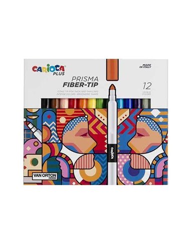 Carioca Plus Prisma Fiber-tip μαρκαδόροι 12 χρωμάτων