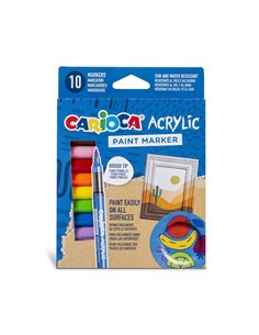 Carioca ακρυλικοί μαρκαδόροι 10 χρωμάτων