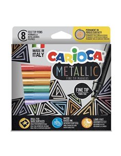Carioca Metallic Maximarkers μαρκαδόροι 8 χρωμάτων fine tip