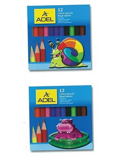 Adel ξυλομπογιές μισού μήκους 12 χρώματα