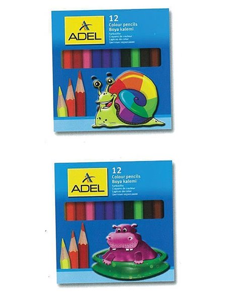 Adel ξυλομπογιές μισού μήκους 12 χρώματα