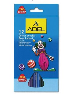 Adel ξυλομπογιές Jumbo τρίγωνες 12 χρώματα