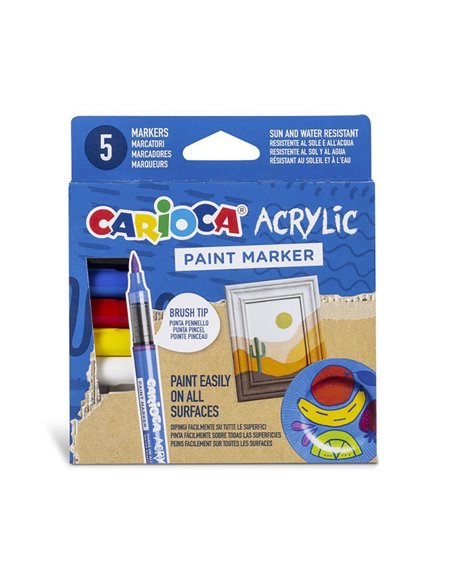 Carioca ακρυλικοί μαρκαδόροι 5 χρωμάτων