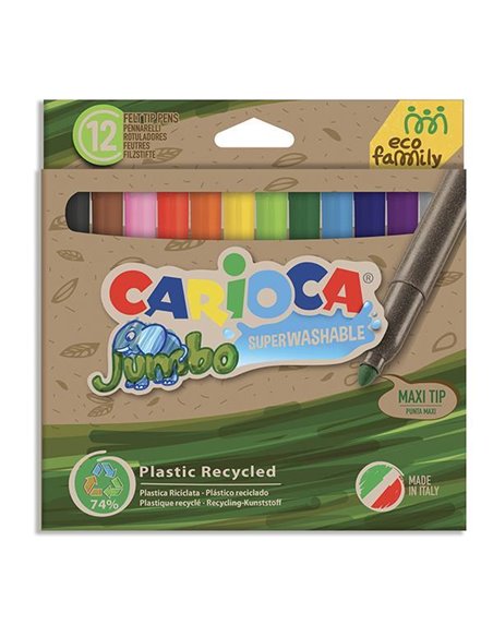 Carioca EcoFamily Jumbo μαρκαδόροι 12 χρωμάτων