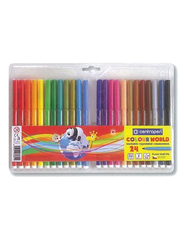 Centropen μαρκαδόροι ζωγραφικής washable 1mm 24 χρώματα