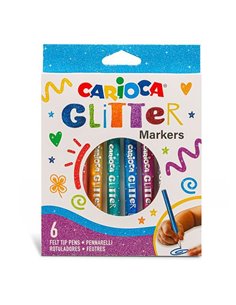 Carioca glitter markers 6 χρωμάτων
