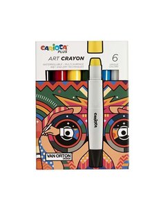 Carioca plus art crayon 6 χρώματα υψηλής κάλυψης