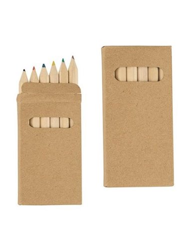 Ξυλομπογιές οικολογικές μισού μήκους 6 χρώματα. Δυνατότητα εκτύπωσης