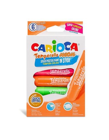 Carioca Temperello Neon μαρκαδόροι ζωγραφικής 6 χρωμάτων