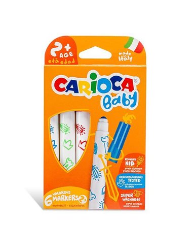 Carioca μαρκαδόροι Baby 6 χρώματα για παιδιά 2+