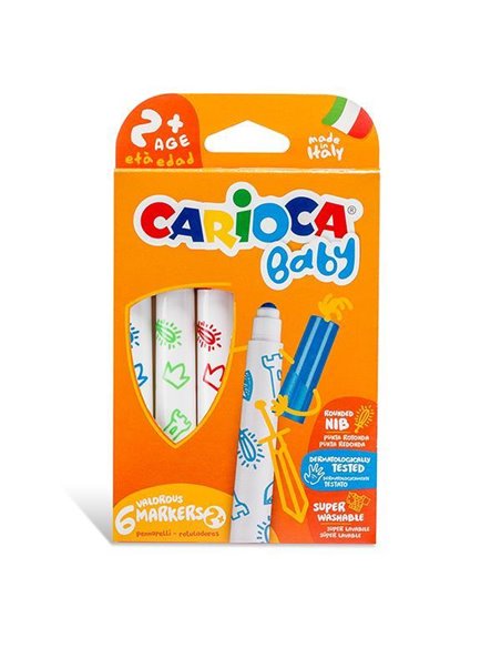 Carioca μαρκαδόροι Baby 6 χρώματα για παιδιά 2+