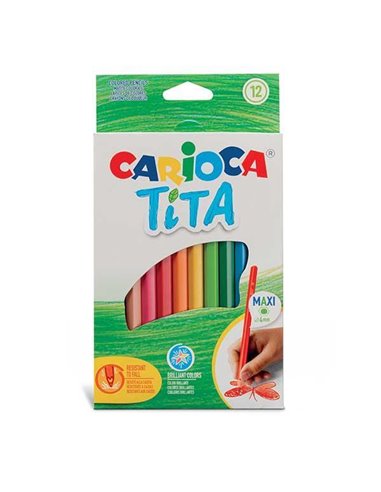 Carioca Tita Erasable maxi ξυλομπογιές με 12 χρώματα