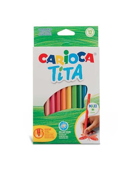 Carioca Tita Erasable maxi ξυλομπογιές με 12 χρώματα