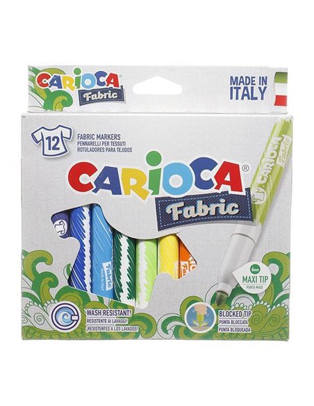 Carioca μαρκαδόροι υφασμάτων 12 χρωμάτων