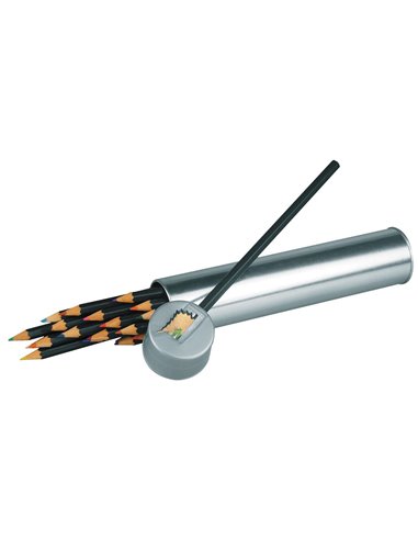 Ξυλομπογιές με ξύστρα σε μεταλλική θήκη 20χρώμ.