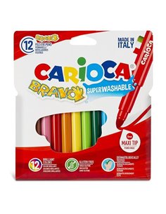 Carioca Bravo super washable μαρκαδόροι 12 χρωμάτων