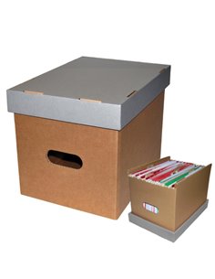 Next κουτί κρεμαστων φακέλων καφέ γκρι Υ25x25x34εκ.