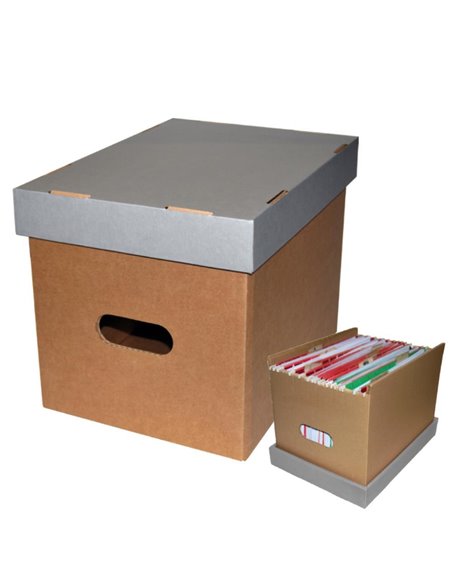 Next κουτί κρεμαστων φακέλων καφέ γκρι Υ25x25x34εκ.