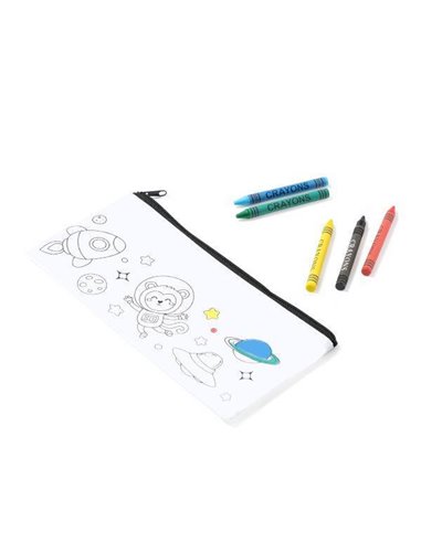 Κασετίνα non woven λευκή ζωγραφική σετ 5τμχ 22x11εκ.