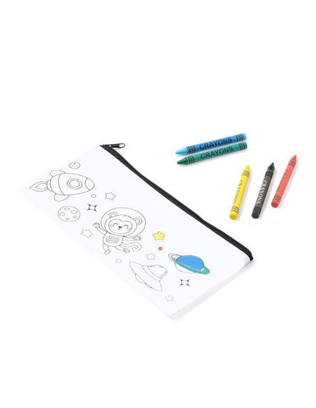 Κασετίνα non woven λευκή ζωγραφική σετ 5τμχ 22x11εκ.