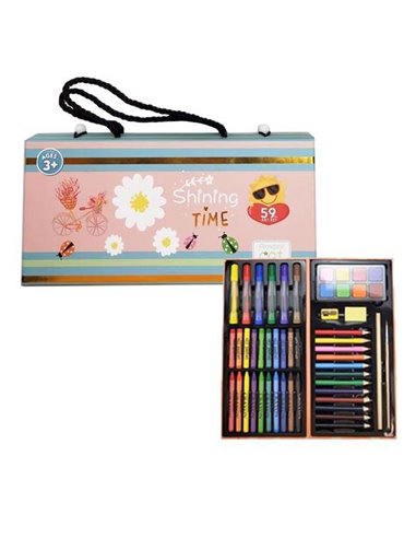 Σετ ζωγραφικής 50 τεμ. σε βαλιτσάκι "Spring" Υ13x27x4,5εκ.