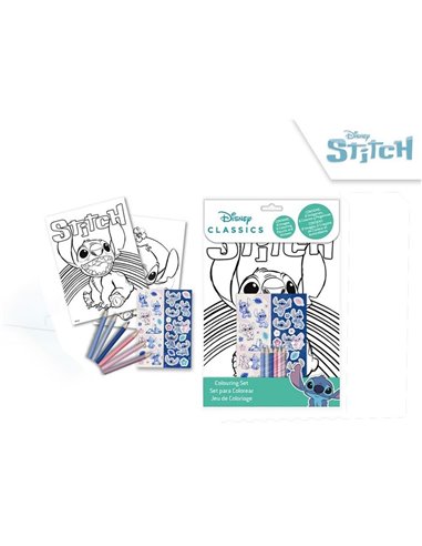 Σετ Ζωγραφικής Stitch με Χρωμοσελίδες - Μολύβια 20x28,5x1εκ.