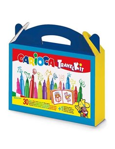 Carioca travel βαλιτσάκι με 30 μαρκαδόρους και βιβλίο ζωγραφικής
