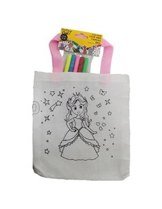 Τσάντα non woven ζωγραφικής πριγκήπισσα σετ 6τμχ. Υ21x21,5x0.3εκ.
