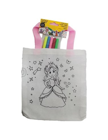 Τσάντα non woven ζωγραφικής πριγκήπισσα σετ 6τμχ. Υ21x21,5x0.3εκ.